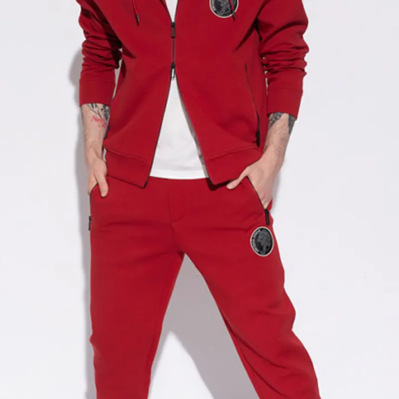 EMPORIO ARMANI SS22 Knitted Sweatpants Men's Red-3
