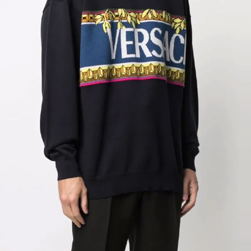VERSACE Logo Knit Sweater-4