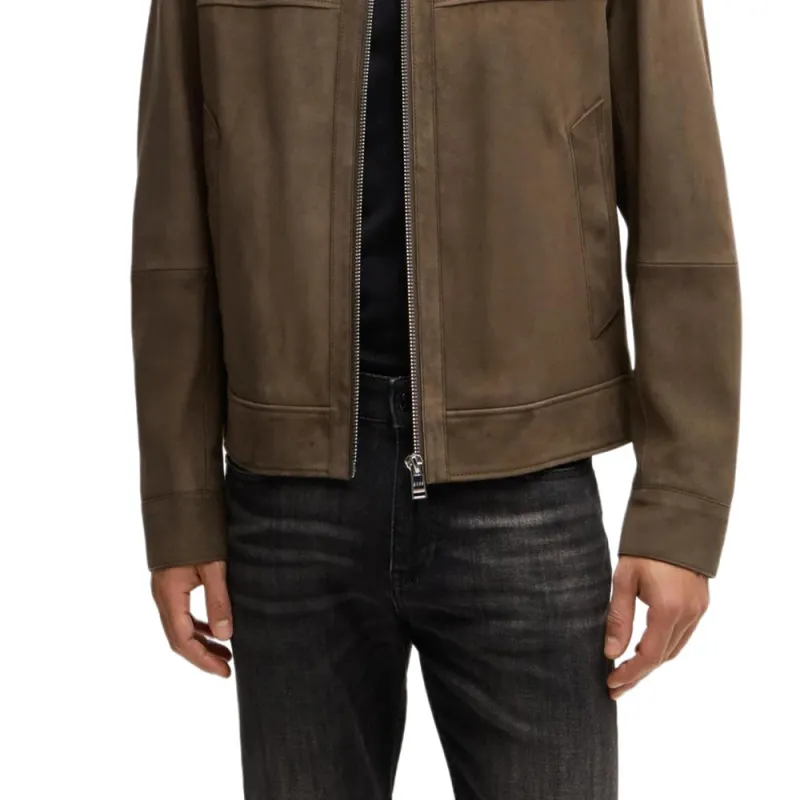 HUGO BOSS Suede Bomber Jacket-3