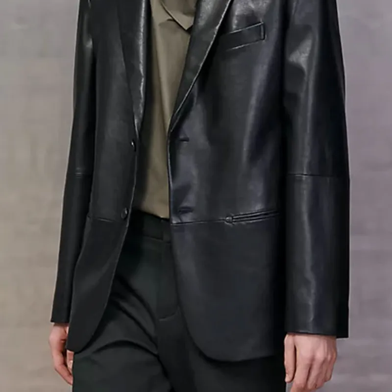 HERMES SS23 Leather Jacket Men's Black-4