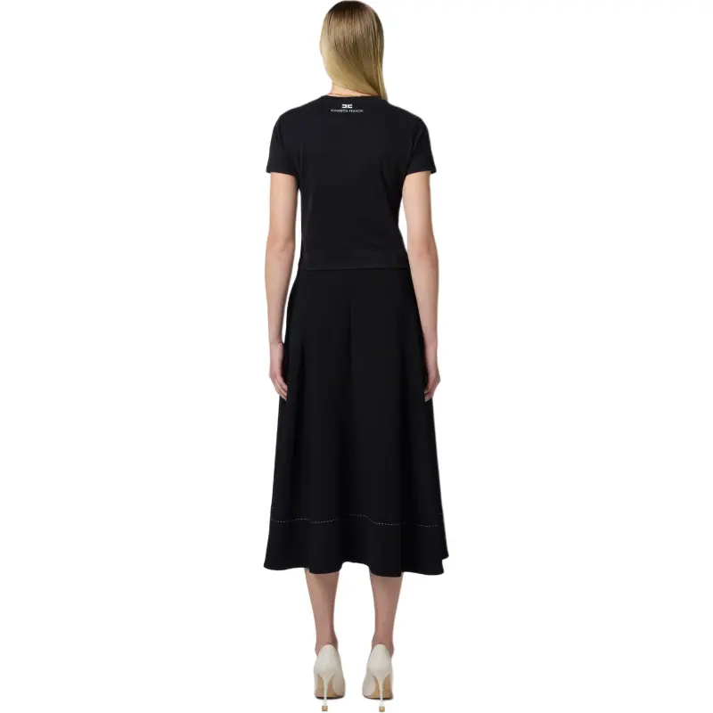 Elisabetta Franchi Bow Necklace Jersey T shirt-2