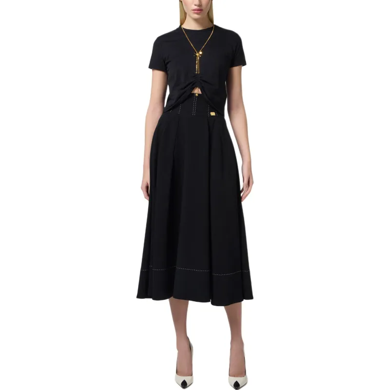 Elisabetta Franchi Bow Necklace Jersey T shirt-1