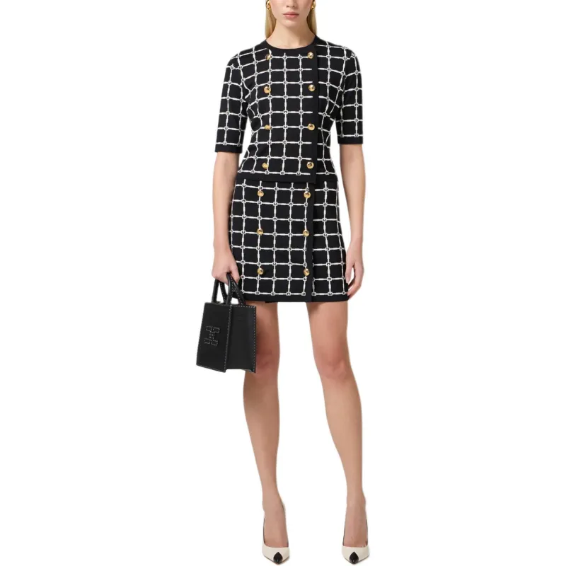Elisabetta Franchi Logo Jacquard Cardigan-1