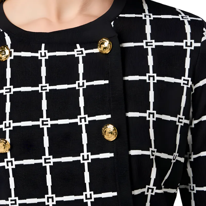 Elisabetta Franchi Logo Jacquard Cardigan-4