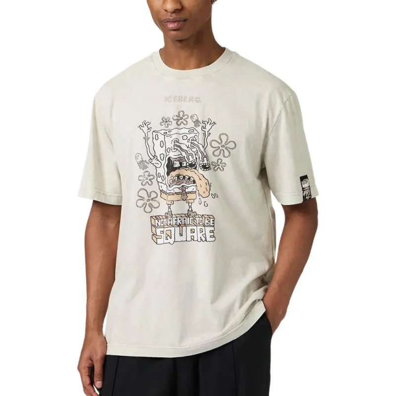 Iceberg Pattern Printed Crewneck T Shirt-2