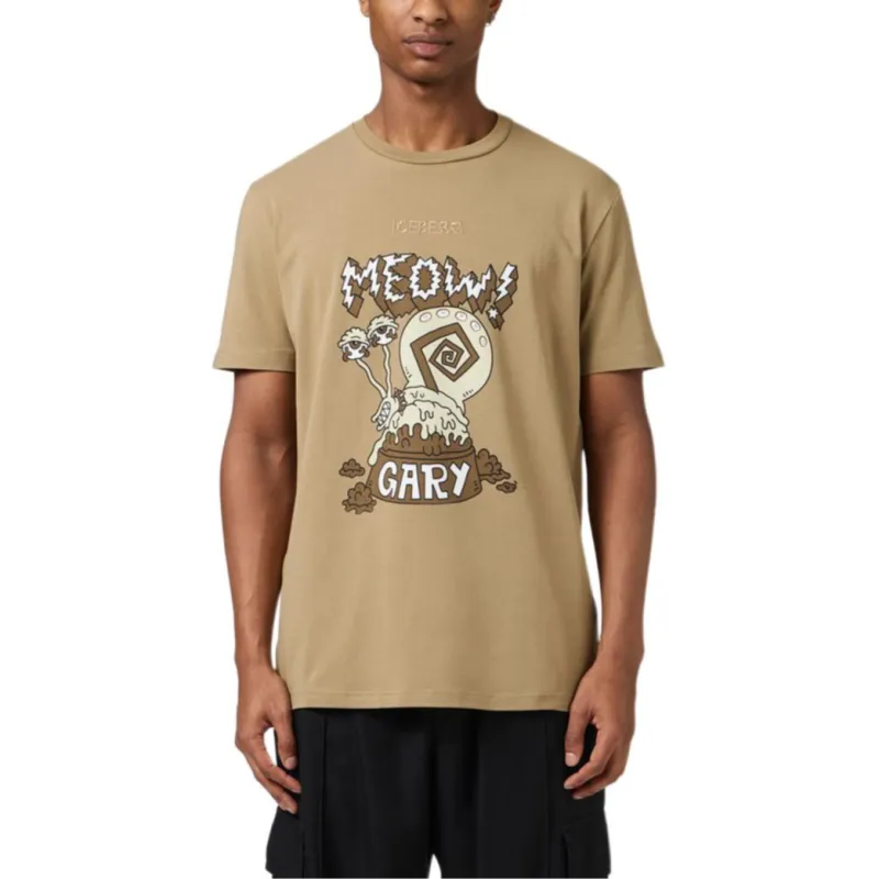 Iceberg Pattern Printed Crewneck T Shirt-1
