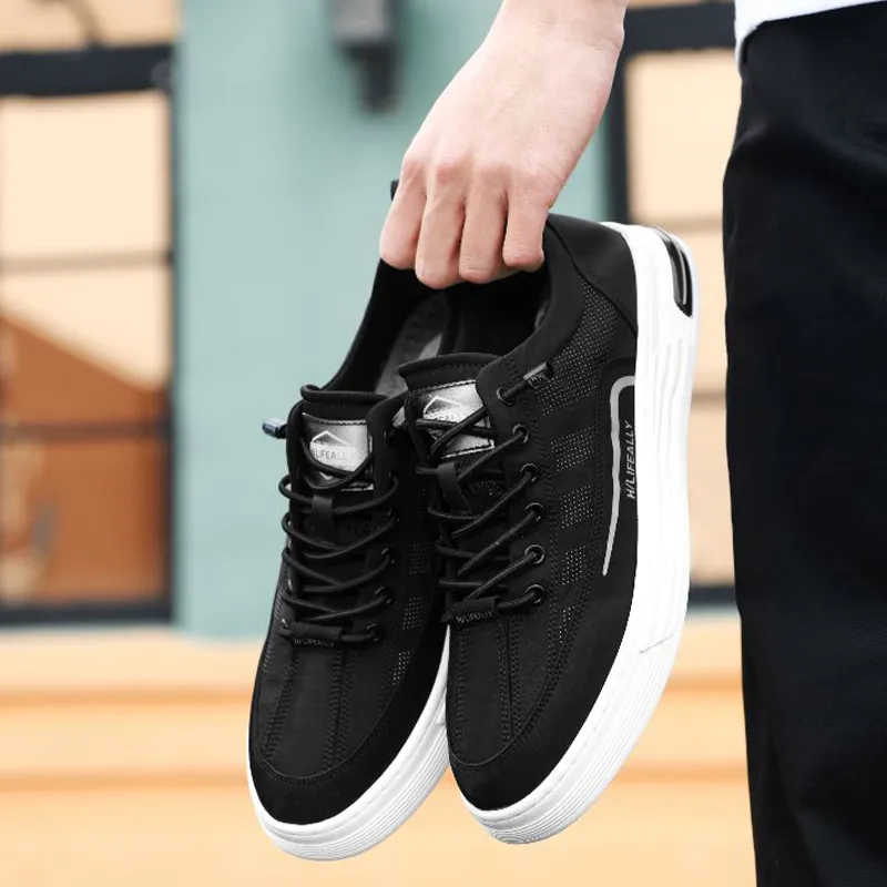 HLA Casual Shoes Men Low Top Black/Gray/Apricot-7