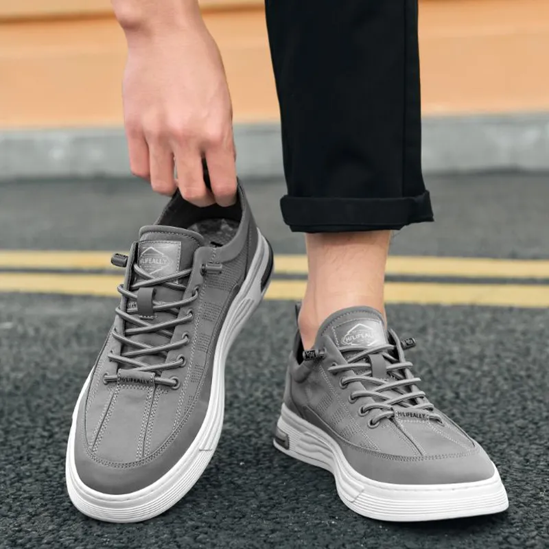 HLA Casual Shoes Men Low Top Black/Gray/Apricot-17