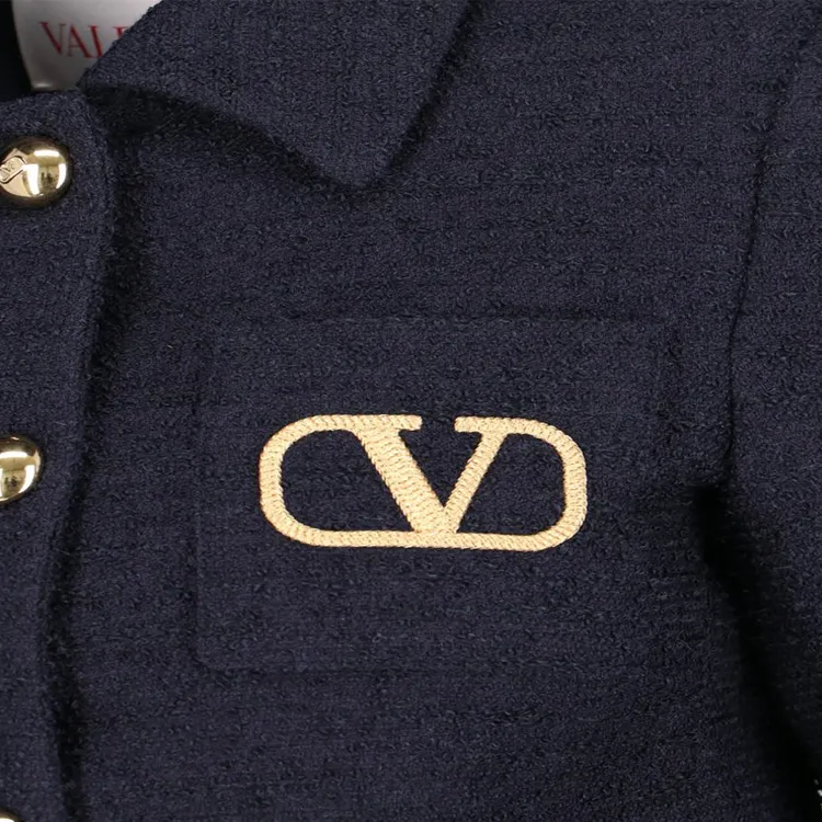 Valentino VLogo Tweed Long Sleeved Jacket-7