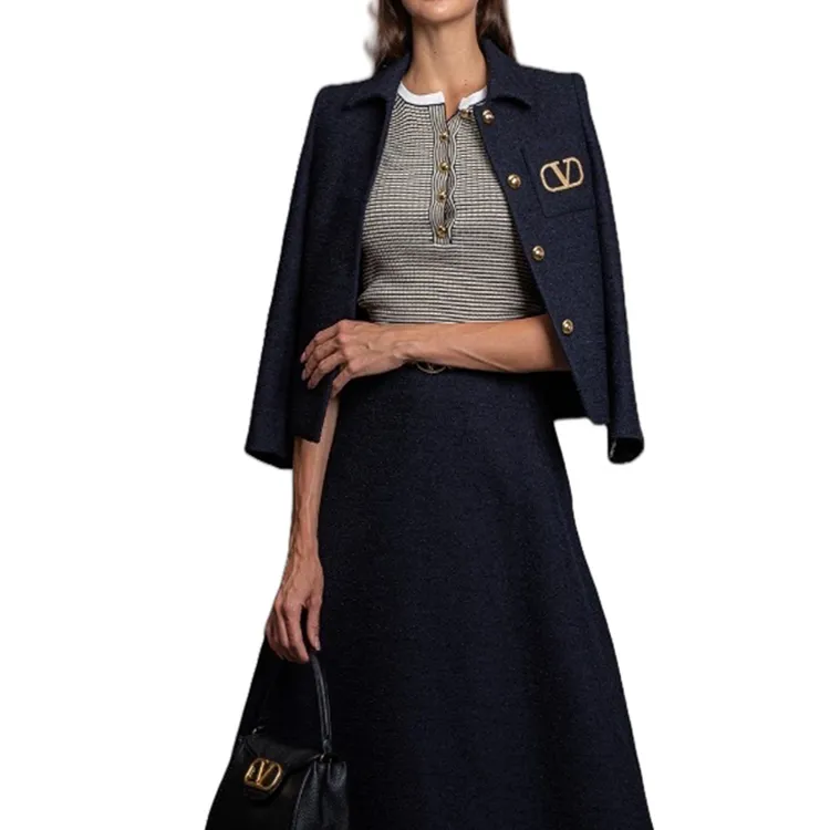 Valentino VLogo Tweed Long Sleeved Jacket-4