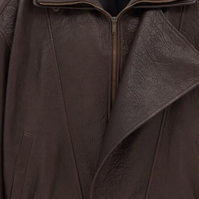 SAINT LAURENT Leather Bomber Jacket-5