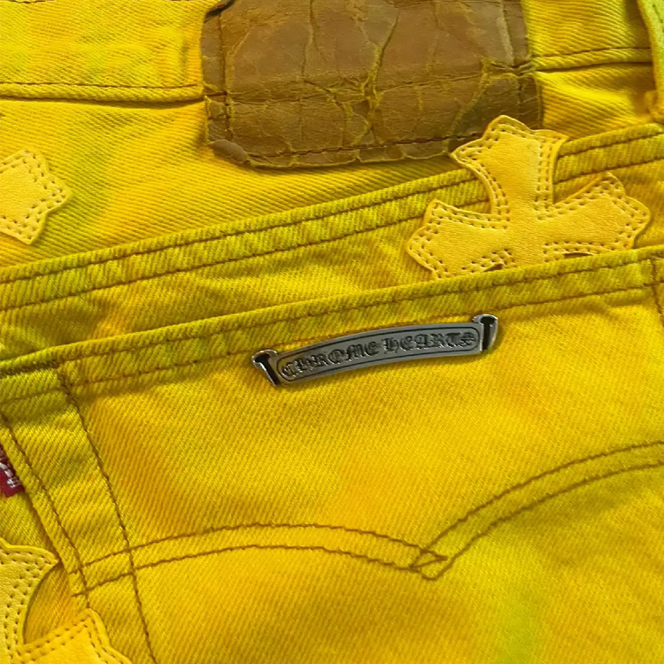 Chrome Hearts Jeans Women's Yellow - Cheap Rcj Jordan Outlet