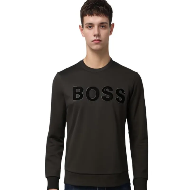 HUGO BOSS Logo Flocked Crewneck Sweatshirt-1