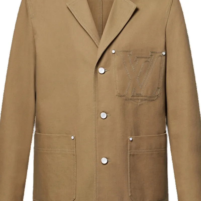 LOUIS VUITTON Tailored Workwear Cotton Canvas Jacket-4