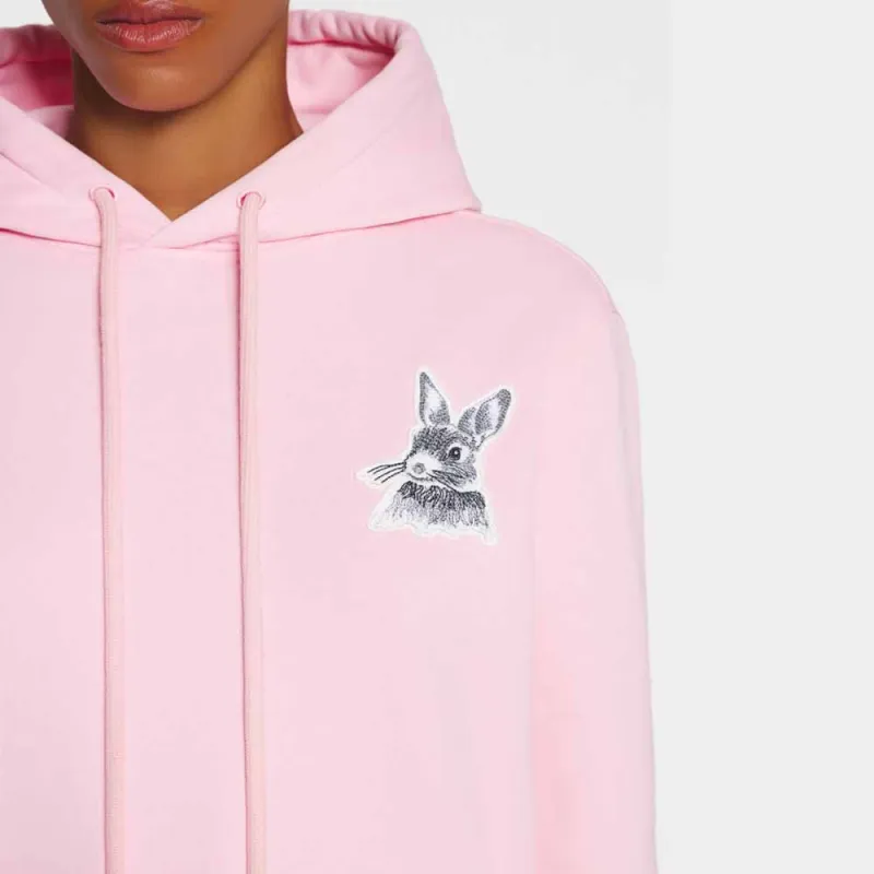 Lanvin Rabbit embroidered Drawstring Hoodie-5