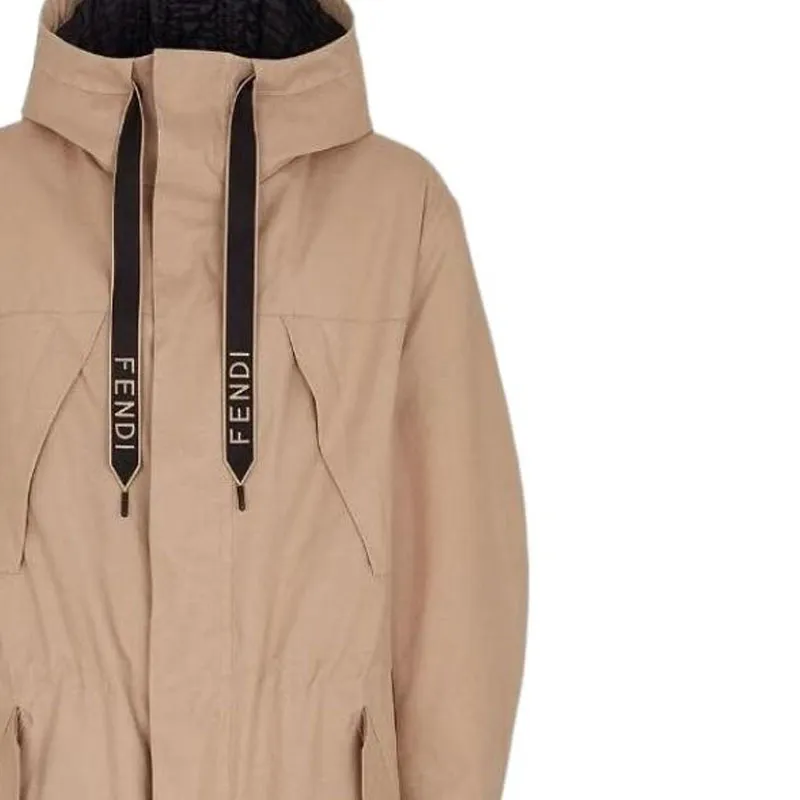 FENDI SS22 Parka Coat Men's Brown-5