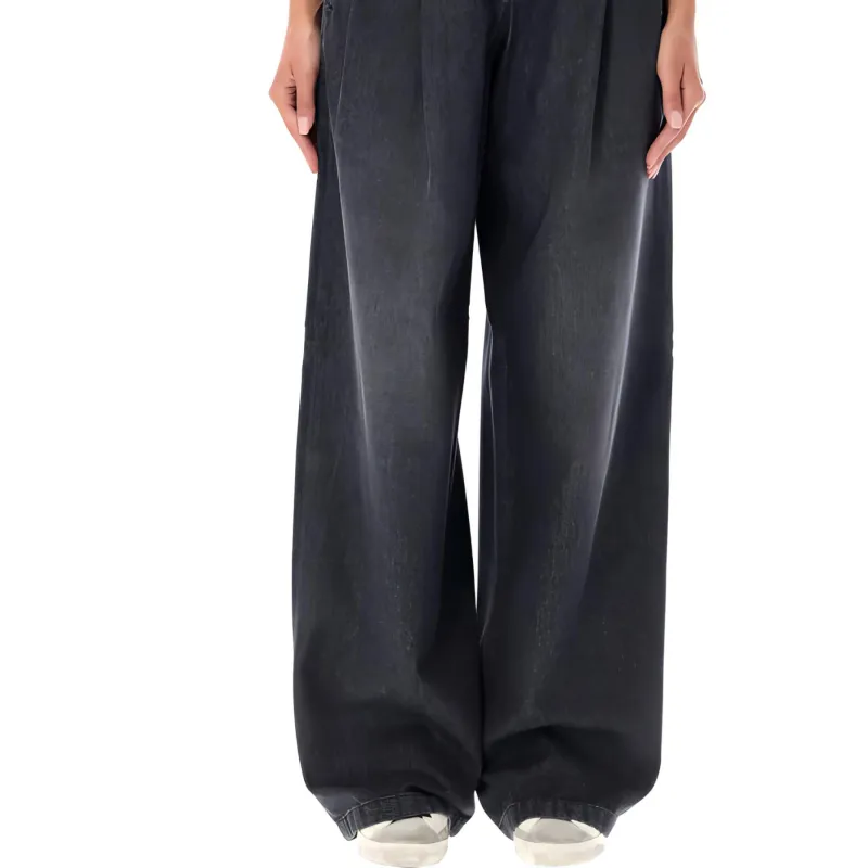 Golden Goose High Waist Pleated Wide Leg Jeans-5