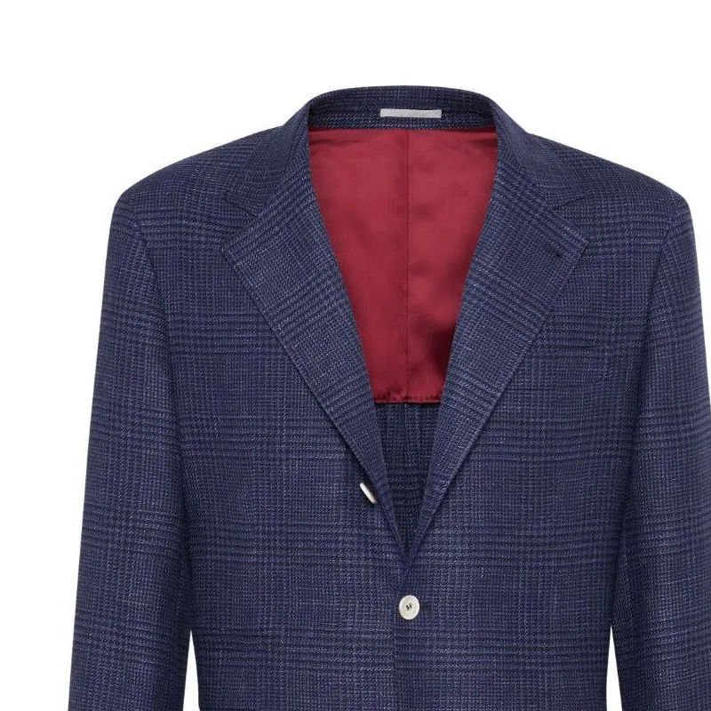 Brunello Cucinelli Single Breasted Checked Blazer-5