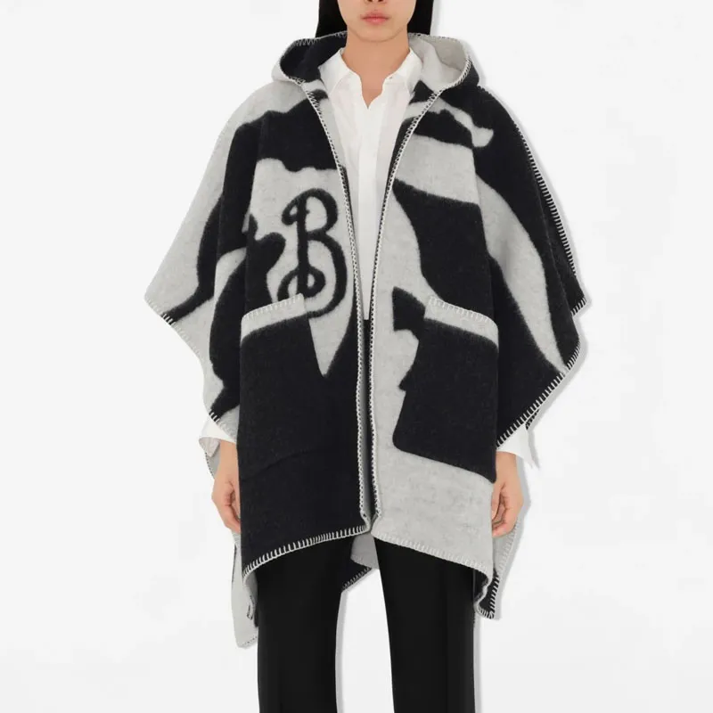 Burberry Logo Hooded Poncho-1