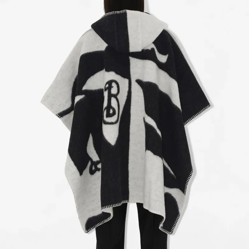 Burberry Logo Hooded Poncho-2