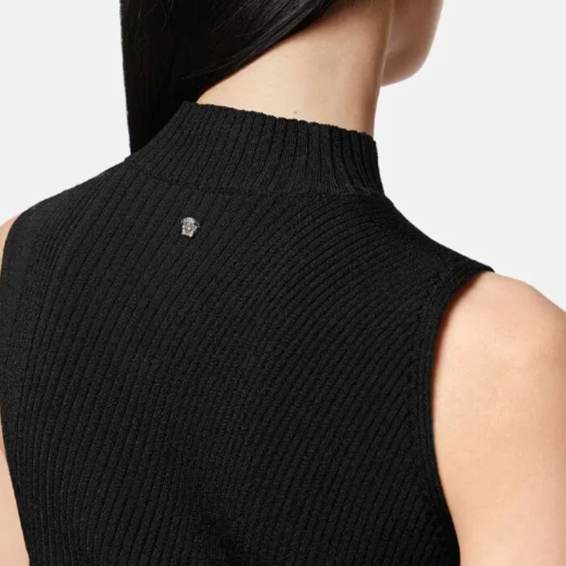 VERSACE Cut Out Detailed Sleeveless Knitted Midi Dress-1