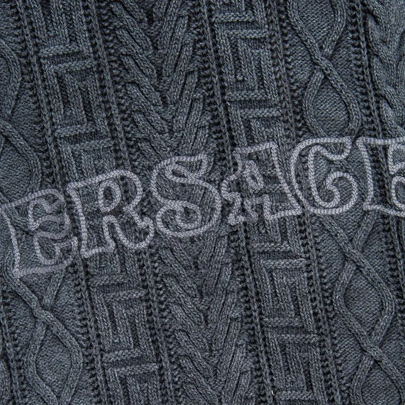 VERSACE Logo Embroidered Knitted Jumper-3