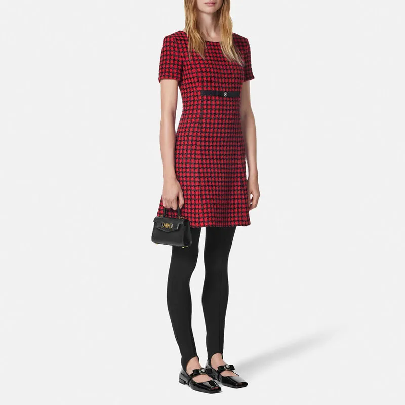 VERSACE Medusa '95 Checked Mini Dress-3
