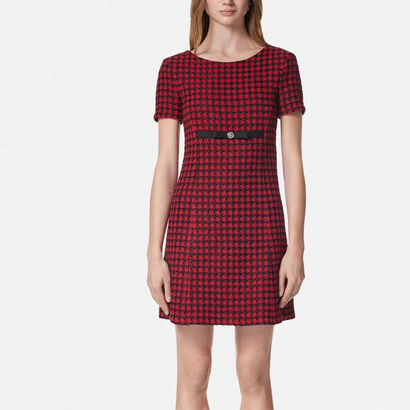 VERSACE Medusa '95 Checked Mini Dress-1