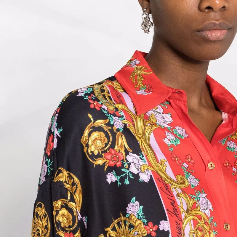 VERSACE Shirts Women's Black Red-4