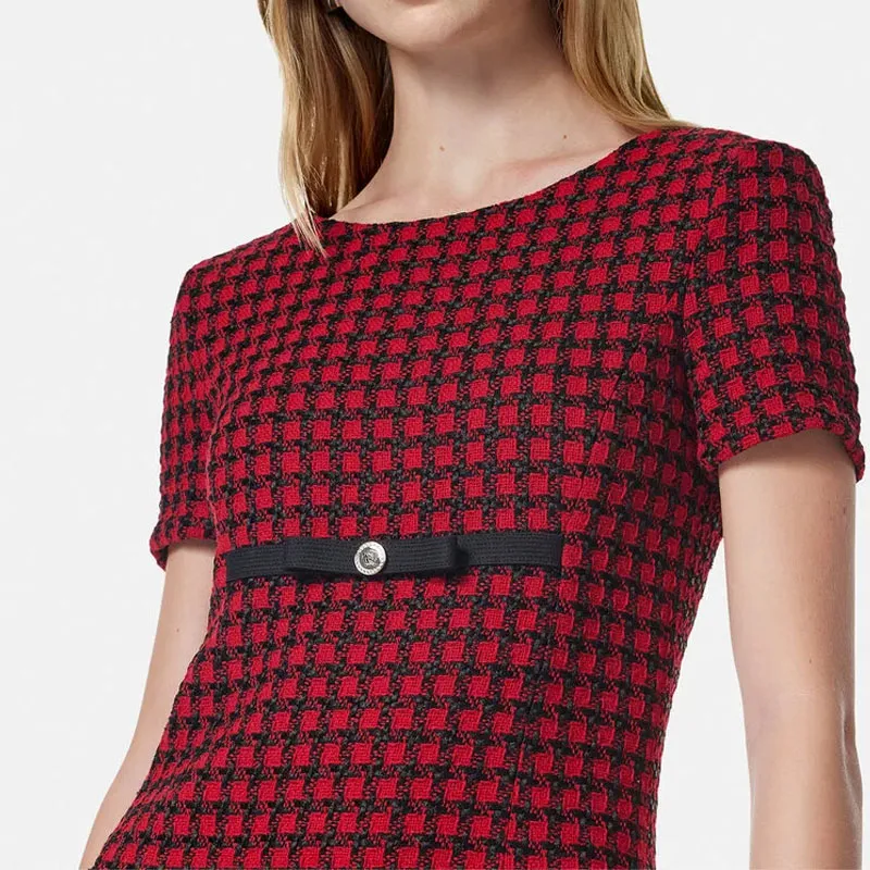 VERSACE Medusa '95 Checked Mini Dress-4