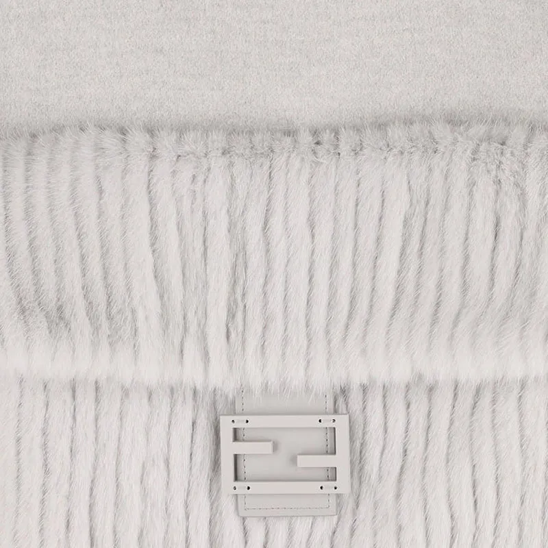 FENDI Logo Plaque Hooded Poncho-2