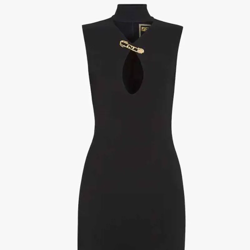 Versace X FENDI X VERSACE Sleeveless Dresses Women's Black-3