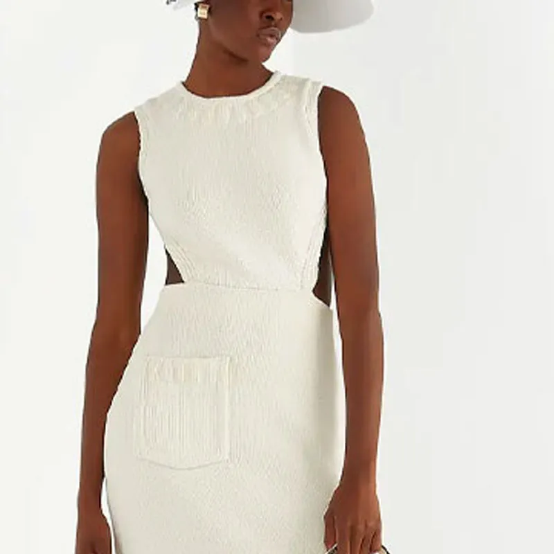FENDI Sleeveless Dresses Women's White-4