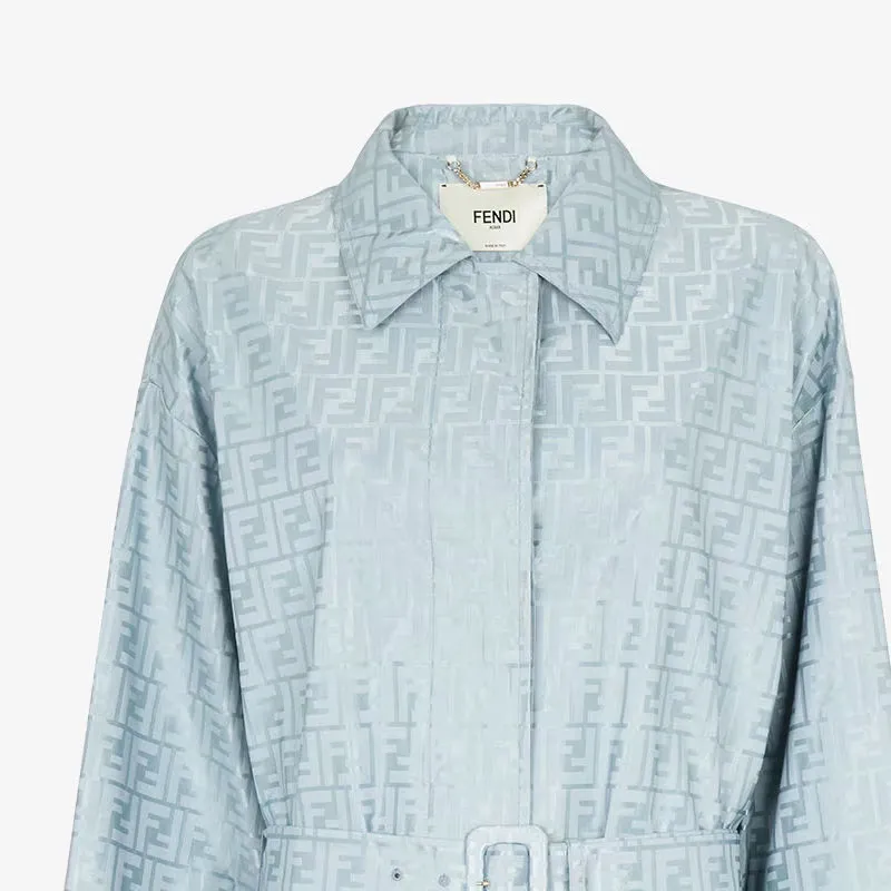 FENDI Ff Jacquard Belted Trench Coat-4