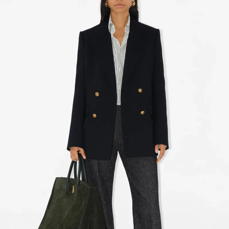 Burberry Wool Tailored Jacket 'Navy'-1