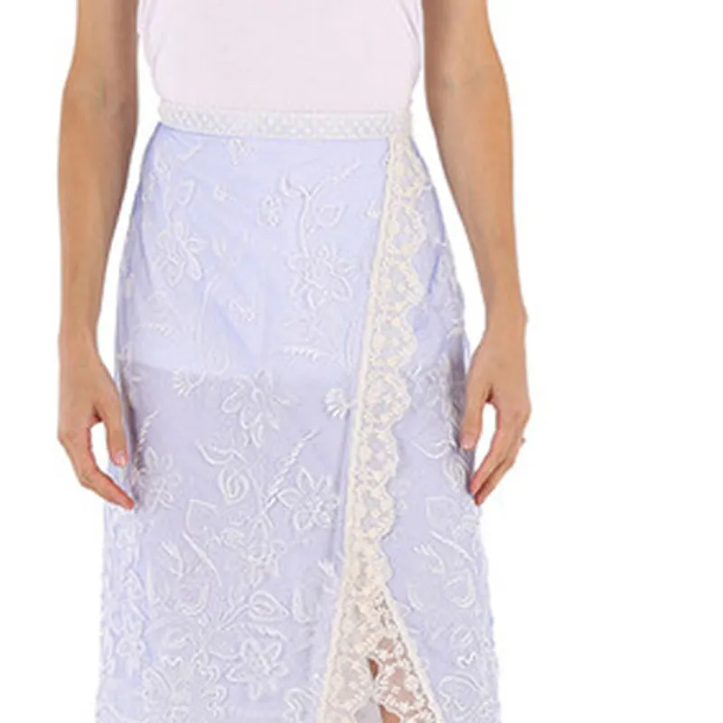 Burberry Casual Long Skirts Women's Blue-1