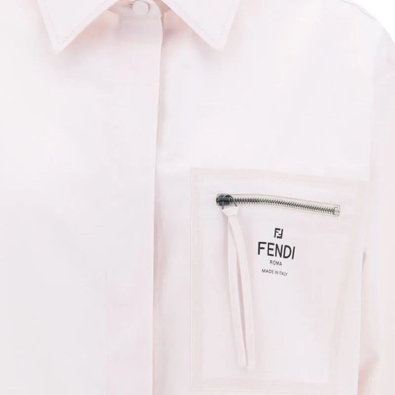 FENDI Logo Printed Short Sleeved Shirt-3
