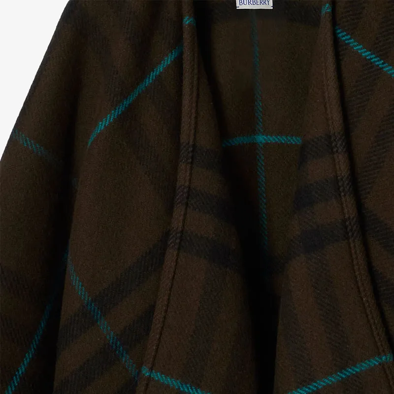 Burberry Check Wool Cashmere Cape Cloak Women's Multicolor-1
