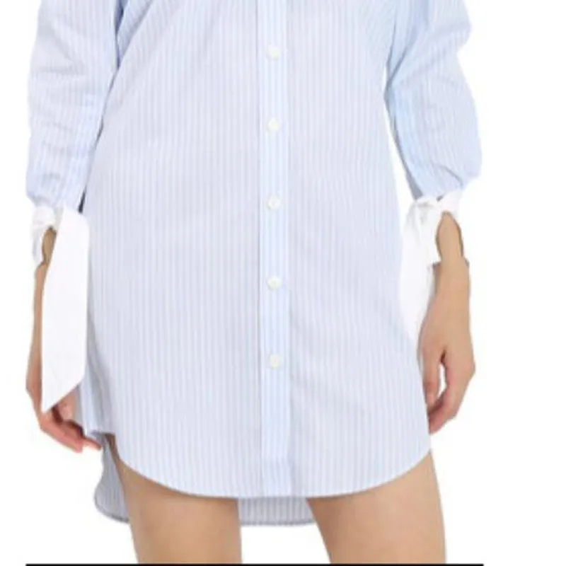 Burberry Long-Sleeved Dresses Women's Light Blue-2