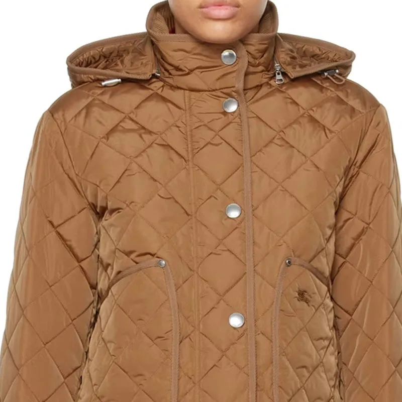 Burberry Diamond-Quilted Ekd Embroidered Hooded Jacket-3