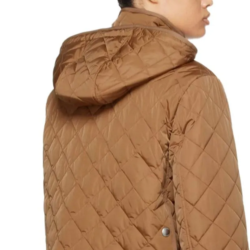 Burberry Diamond-Quilted Ekd Embroidered Hooded Jacket-4