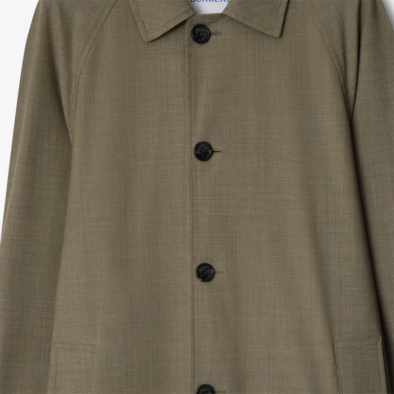 Burberry Long Stretch wool Car Coat-4