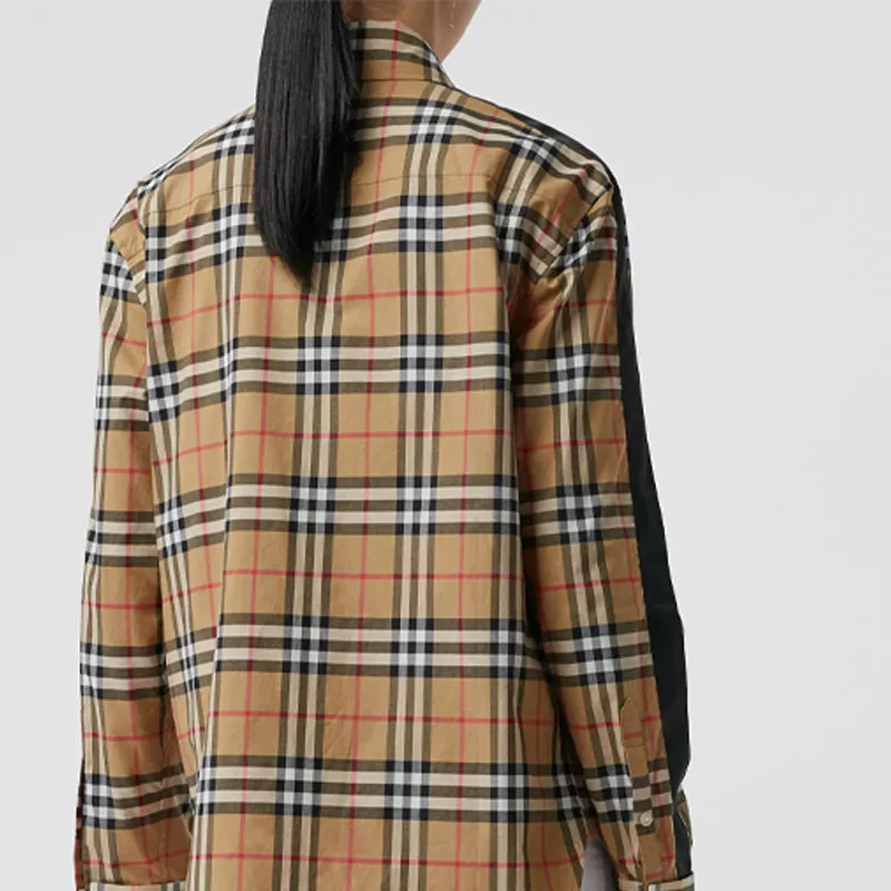 Burberry Shirt Women's Classical Style Yellow-4