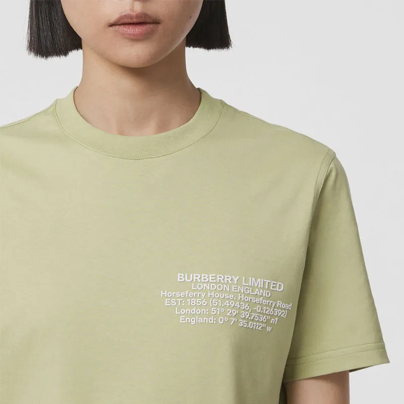 Burberry T Shirts Women's Mist Green-4
