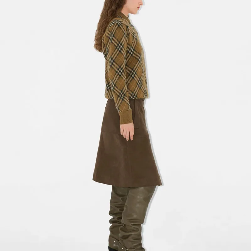 Burberry Checked Knitted Crewneck Jumper-3