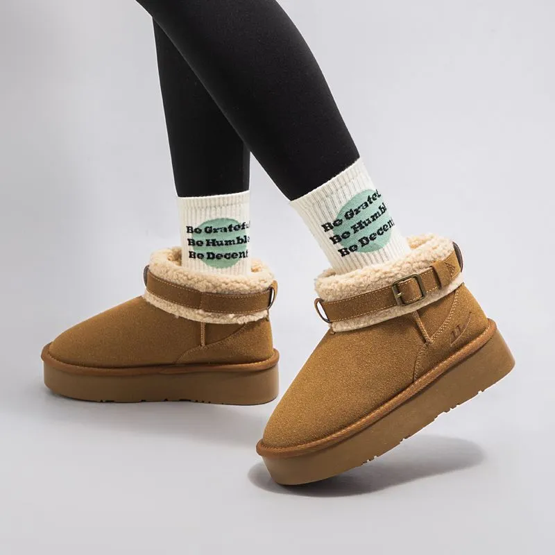 Warrior Cotton Boots Water-Resistant Wear-Resistant Slip-Resistant And Coverage Snow Boots Women's-9