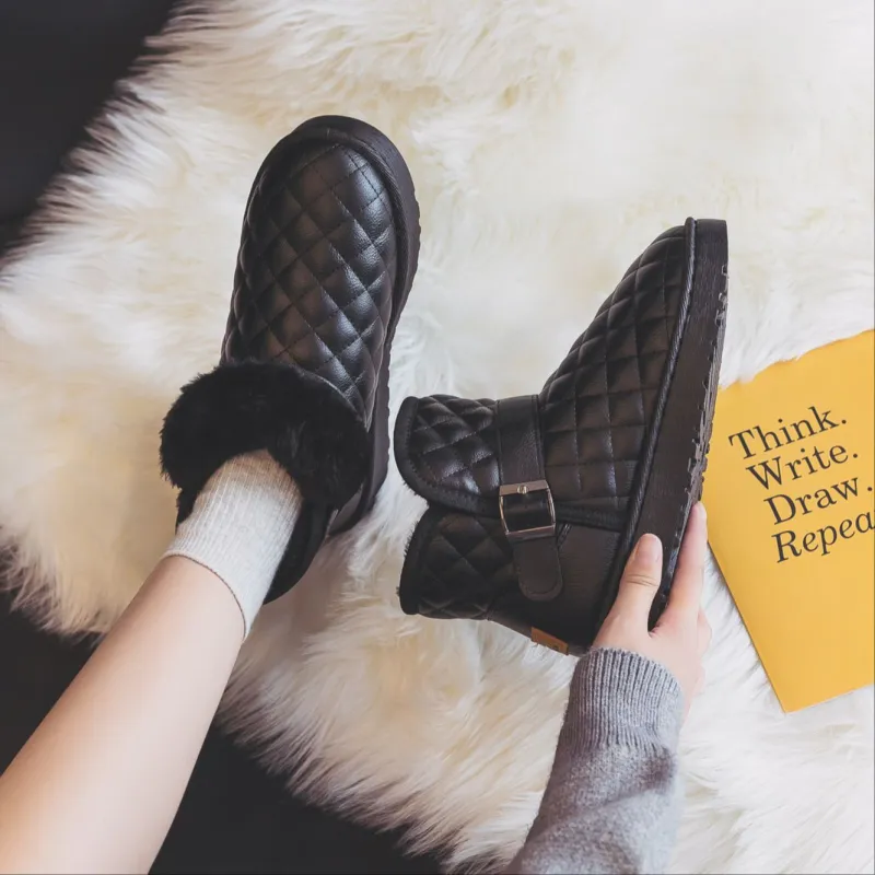 Warrior Cotton Boots Water-Resistant Wear-Resistant Slip-Resistant And Coverage Snow Boots Women's-15