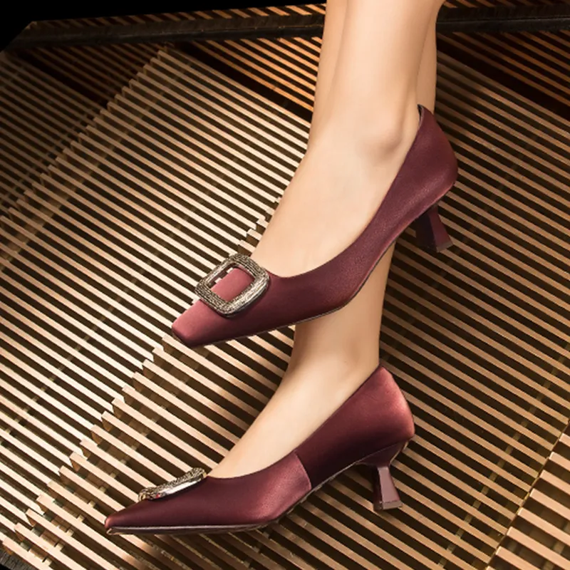 Coup De Foudre Flared Heel High Heels 5.5cm Women's-11