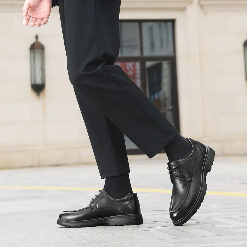 HLA Dress Shoes Men Low Top Black/Brown-7