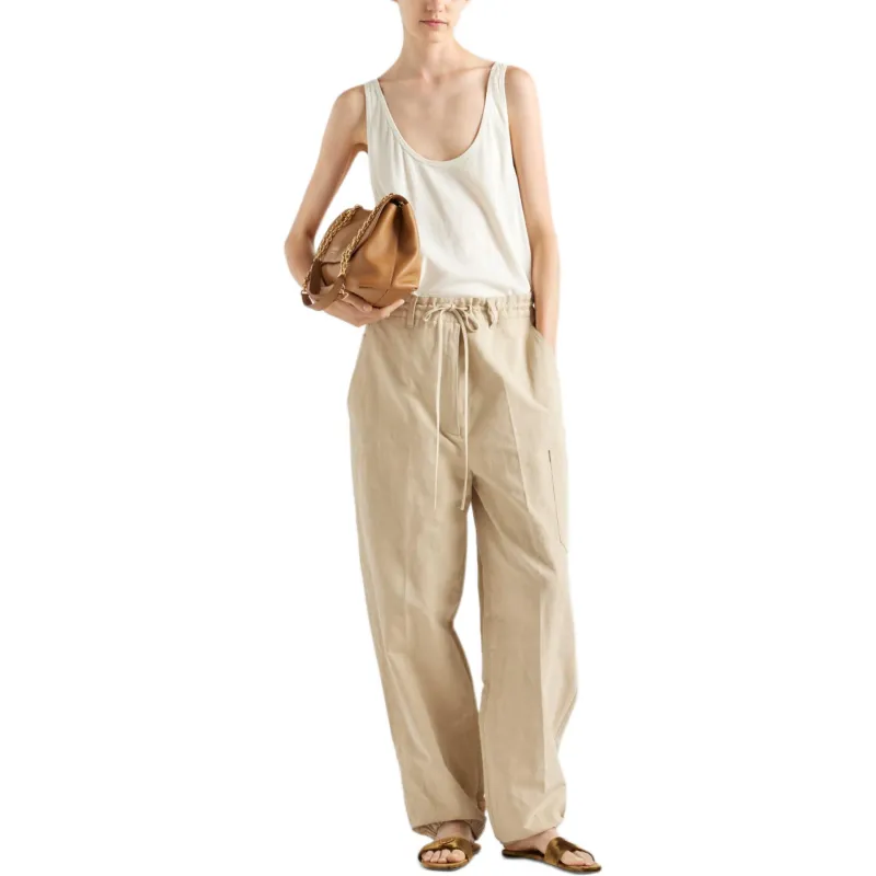 PRADA FW24 Knitted Sports Pants Women's Ropes Gray-1